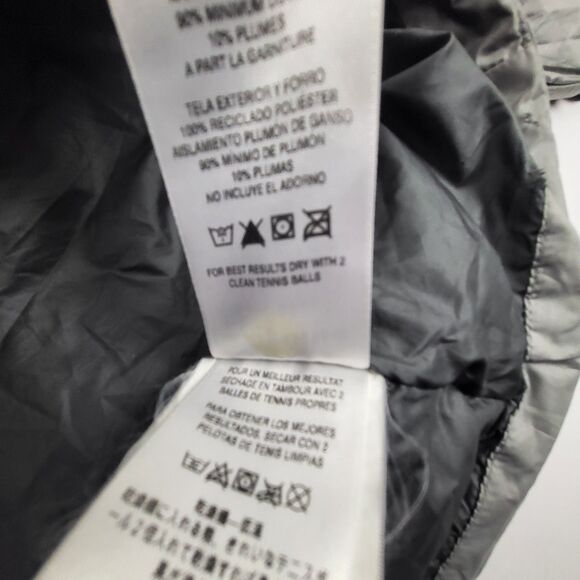 Patagonia Down Sweater Womens Hooded Pullover Jacket Kangaroo Pocket Gray Size M - Picture 14 of 16